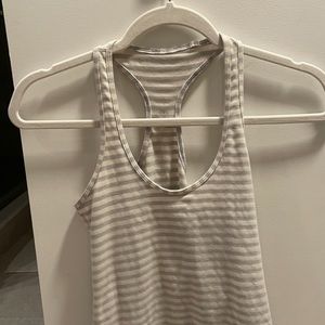 Striped tank top — grey + white